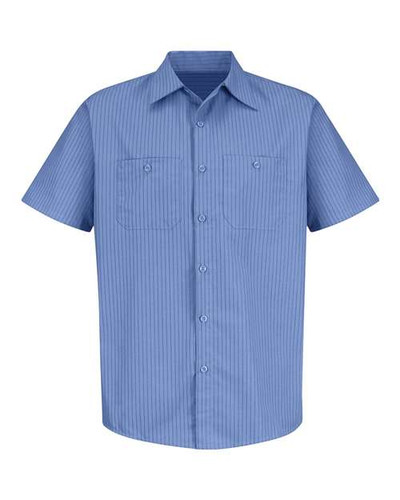 Red Kap SB22 Men's Industrial Stripe Short Sleeve Work Shirt
