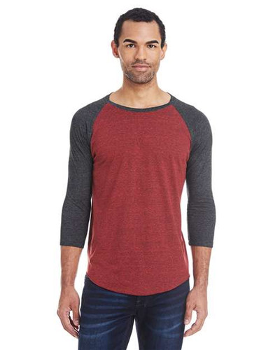 Threadfast Apparel 302G Unisex Triblend Three-Quarter Sleeve Raglan T-Shirt