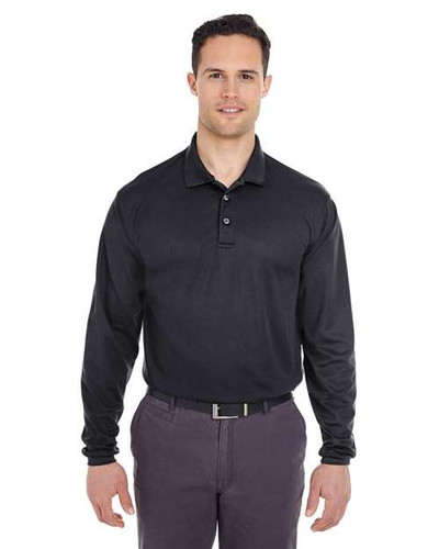 UltraClub 8210LS Men's Cool & Dry Long Sleeve Mesh Piqué Polo