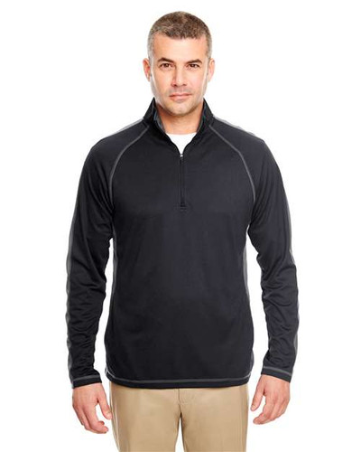 UltraClub 8398 Cool & Dry Sport Quarter-Zip Pullover with Side and Sleeve Panels