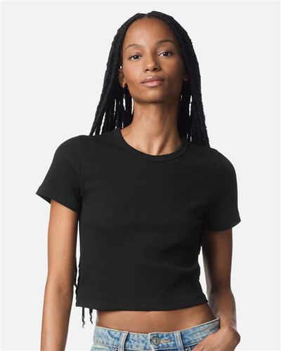 American Apparel BR210 Women's Baby Rib Cropped Tee