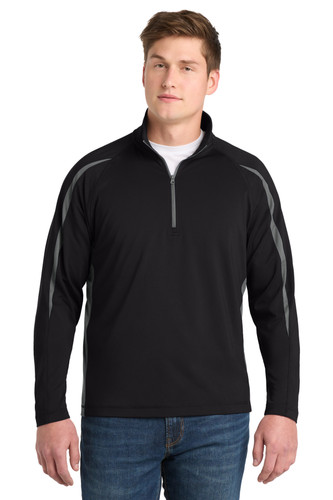 Sport-Tek ST851 Sport-Wick Stretch 1/4-Zip Colorblock Pullover