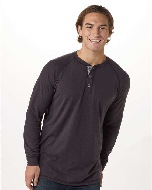 Boxercraft BM3101 Unisex Henley Long Sleeve T-Shirt