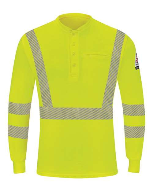 Bulwark SML4T Men's Tall Hi-Visibility Lightweight Long Sleeve Henley