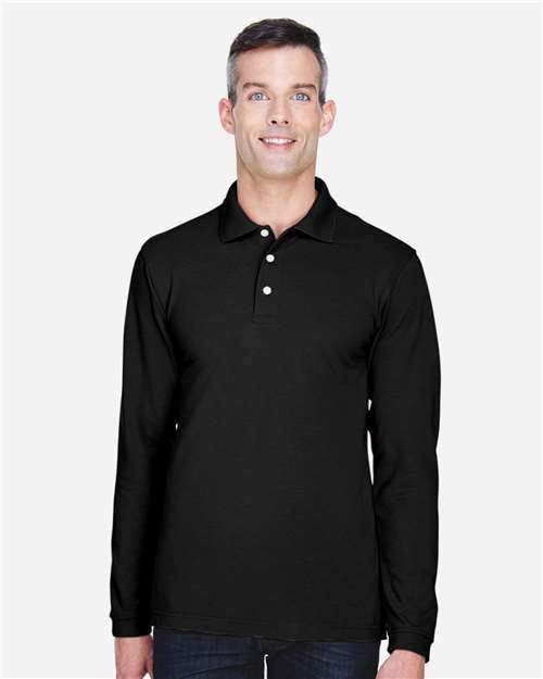 Harriton M265L Men's Easy Blend™ Long Sleeve Polo