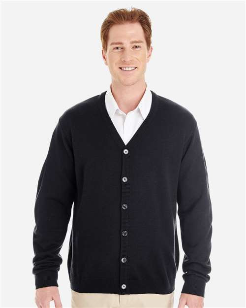 Harriton M425 Men's Pilbloc™ V-Neck Button Cardigan Sweater