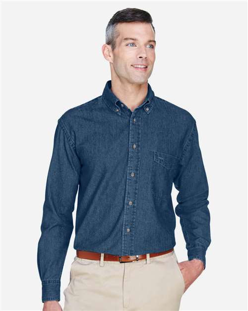 Harriton M550T Men's Tall Denim Shirt