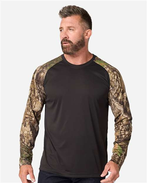 RealTree RT3104 Unisex Realtree® Performance Colorblocked Long Sleeve T-Shirt
