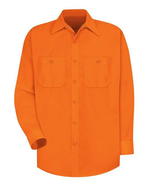 Red Kap SS14 Men's Enhanced Visibility Long Sleeve Work Shirt