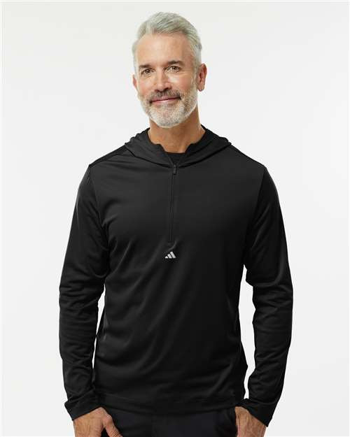 Adidas A596 Men's Lightweight Quarter-Zip Hooded Pullover