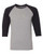 JERZEES 601RR Unisex Triblend Three-Quarter Raglan Baseball T-Shirt