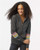 MV Sport W22732 Women's Striped Sleeves Full-Zip Hooded Sweatshirt