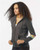 MV Sport W22732 Women's Striped Sleeves Full-Zip Hooded Sweatshirt