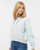 MV Sport W23716 Women's Sueded Fleece Colorblocked Crop Hooded Sweatshirt