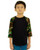 Shaka Wear SHRAGCY Youth Three-Quarter Sleeve Camo Raglan T-Shirt