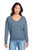 Port & Company LPC098V Women's Beach Wash Garment-Dyed V-Neck Sweatshirt
