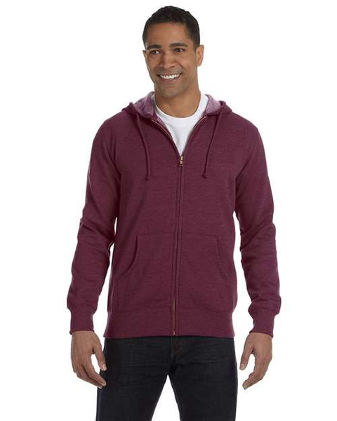 econscious EC5680 Unisex Heathered Full-Zip Hooded Sweatshirt