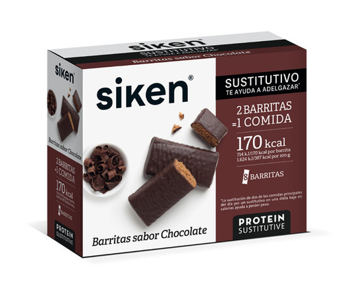Siken sustituto barritas chocolate 8 UDS
