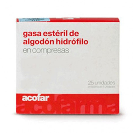 GASA ESTERIL ALGODON HIDROFILO COMPRESAS APOSAN SOBRE 5 U 100 U