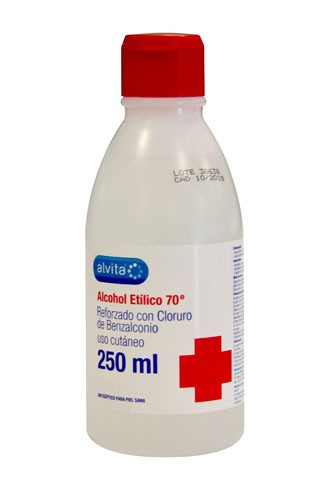 ALVITA ALCOHOL ETILICO DESNATURAL 70º PIEL SANA 250 ML