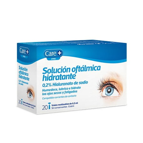 Care+ solución oftálmica hidratante 0.2% hialuro 0.5 mL 20 viales