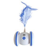USB rechargeable feather car for cats, lights up and avoids obstacles for endless play and fun!