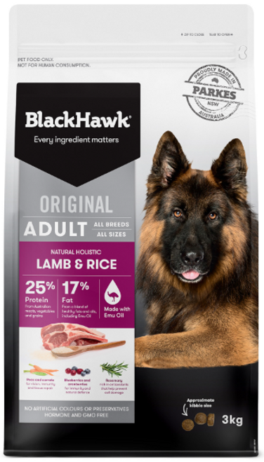 Dog Food - Black Hawk Adult Lamb and Rice
