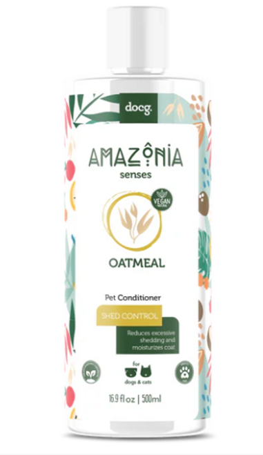 Amazonia Oatmeal Conditioner detangles, moisturises, and helps reduce and control excessive shedding.