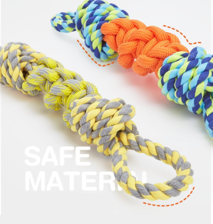 Dog Toy - Rope Yellow and Grey