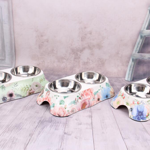 Bowl - Floral Pattern & Stainless