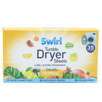 Swirl Tumble Dryer Sheets Tropical 35 Pack