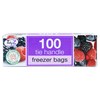 Tidyz Freezer Bags Tie Handles Xl Boxed 100 Pack