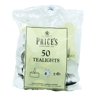 Prices Tealight Candles White 4hr Burn 50 Pack