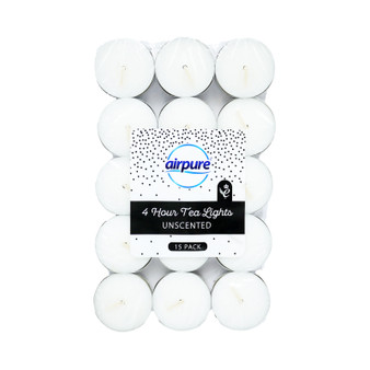 Airpure Tealights Unscented 4 Hour 15 Pack