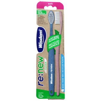 Wisdom Toothbrushes Renew Soft 2 Pack