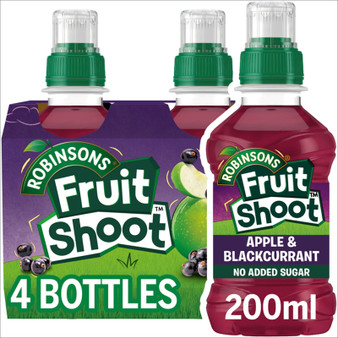 Fruit Shoot Sugar Free Apple & Blackcurrant 200ml 4 Pack