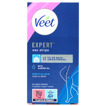 Veet Expert Sensitive Leg Wax Strips 20 Pack