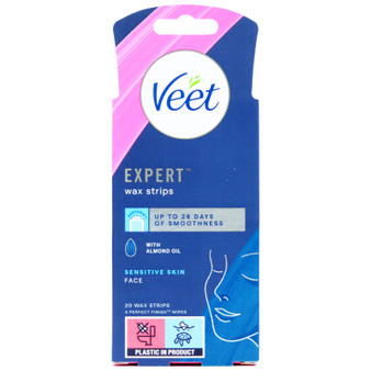 Veet Expert Sensitive Face Wax Strips 20 Pack