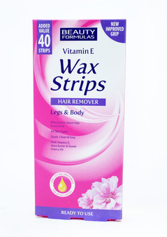 Beauty Formulas Vitamin E Wax Strips Legs & Body 40 Pack