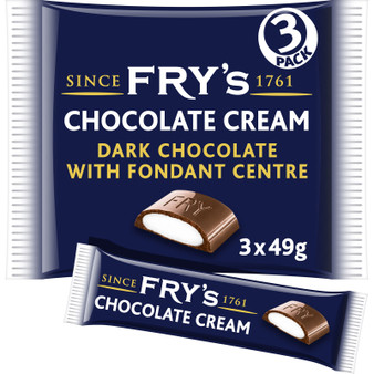 Fry's Chocolate Cream Chocolate Bar Multipack 147g  3 Pack