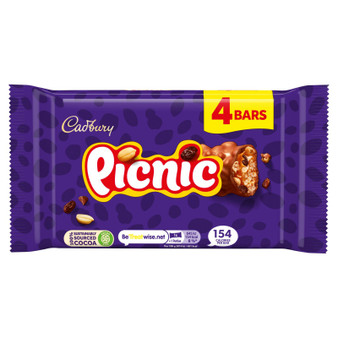 Cadbury Picnic Chocolate Bar 128g 4 Pack Multipack