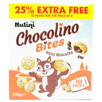 Nutini Chocolino Bites Biscuits 250g 10 Pack