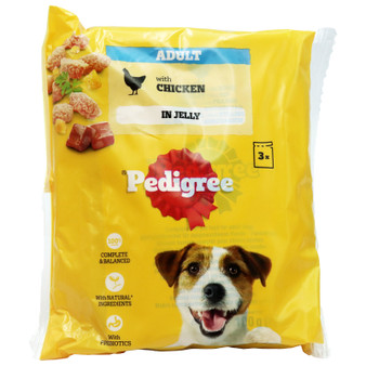 Pedigree Dog Pouch Chicken In Jelly 300g 3 Pack