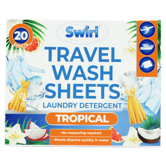 Swirl Travel Laundry Detergent Sheets Trop 20 Pack