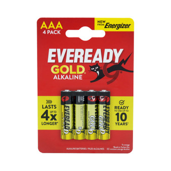 Eveready Gold Batteries Alkaline  AAA 4 Pack