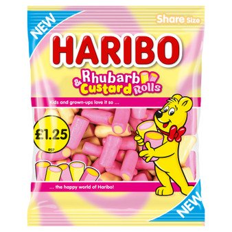 Haribo Rhubard & Custard Rolls 140g