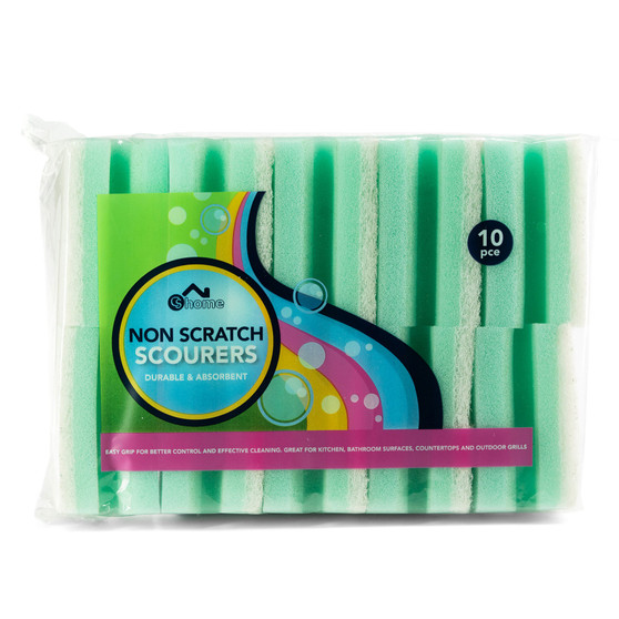 CS Home Sponge Scourers Non Scratch 10 Pack