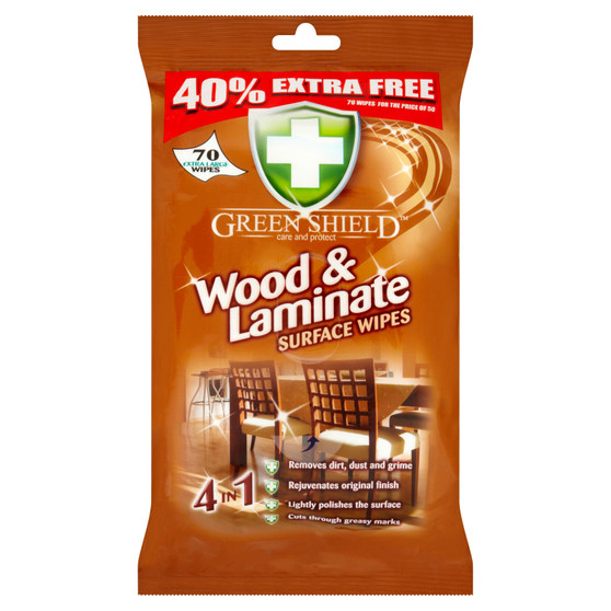 Greenshield Wipe Wood & Laminate Surface 70 Pack