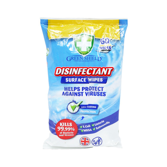 Greenshield Wipe Disinfectant Lemon 60 Pack