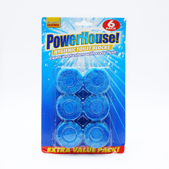 Power House Toilet Block Blue 6 Pack
